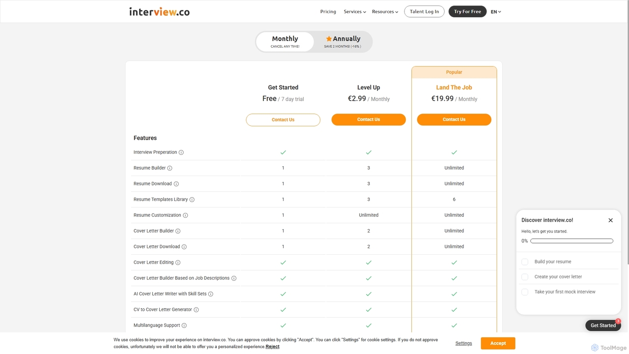 Pricing and Plans | interview.co for Interview.co