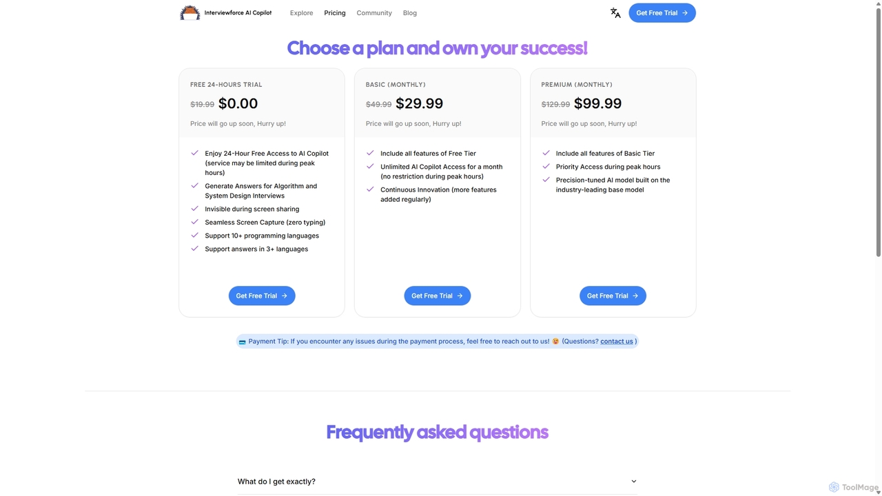 Choose a plan and own your success! - Interviewforce: Interviewforce AI Copilot for Interviewforce