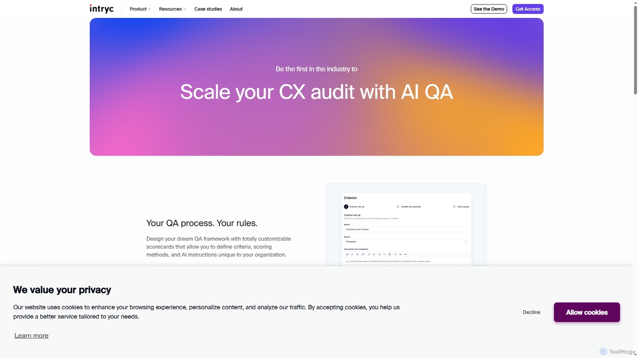 Auto QA for Intryc