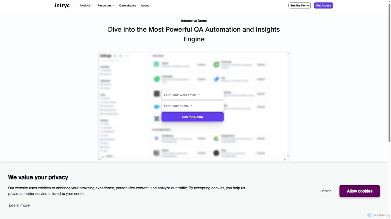 Interactive Demo for Intryc