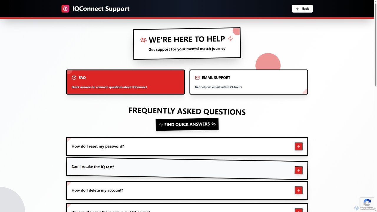 Support & Help - IQConnect | Get Help with Your Mental Match Journey for IQConnect