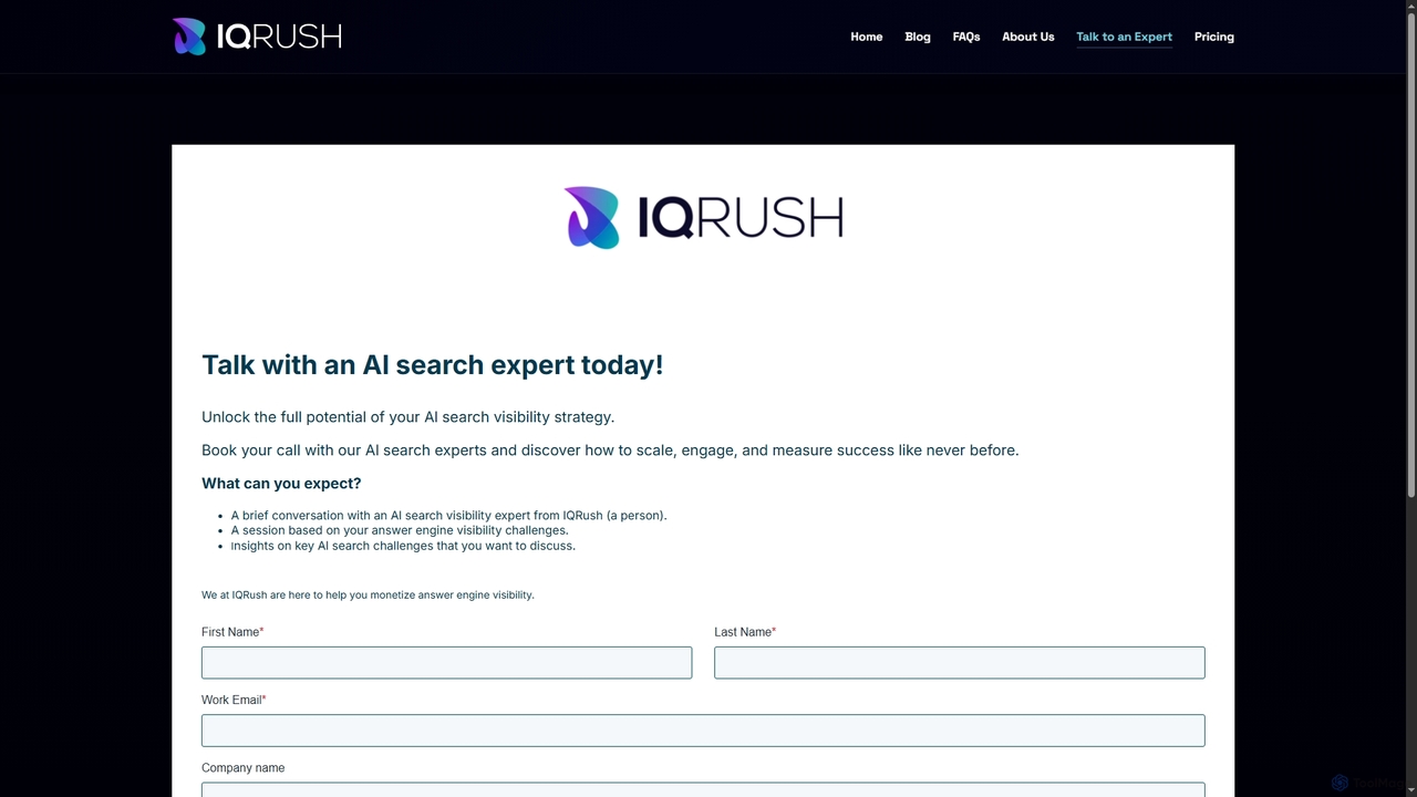 Contact Us - IQRush.ai for IQRush