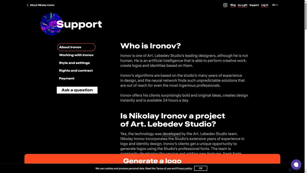 Nikolay Ironov Support for Ironov
