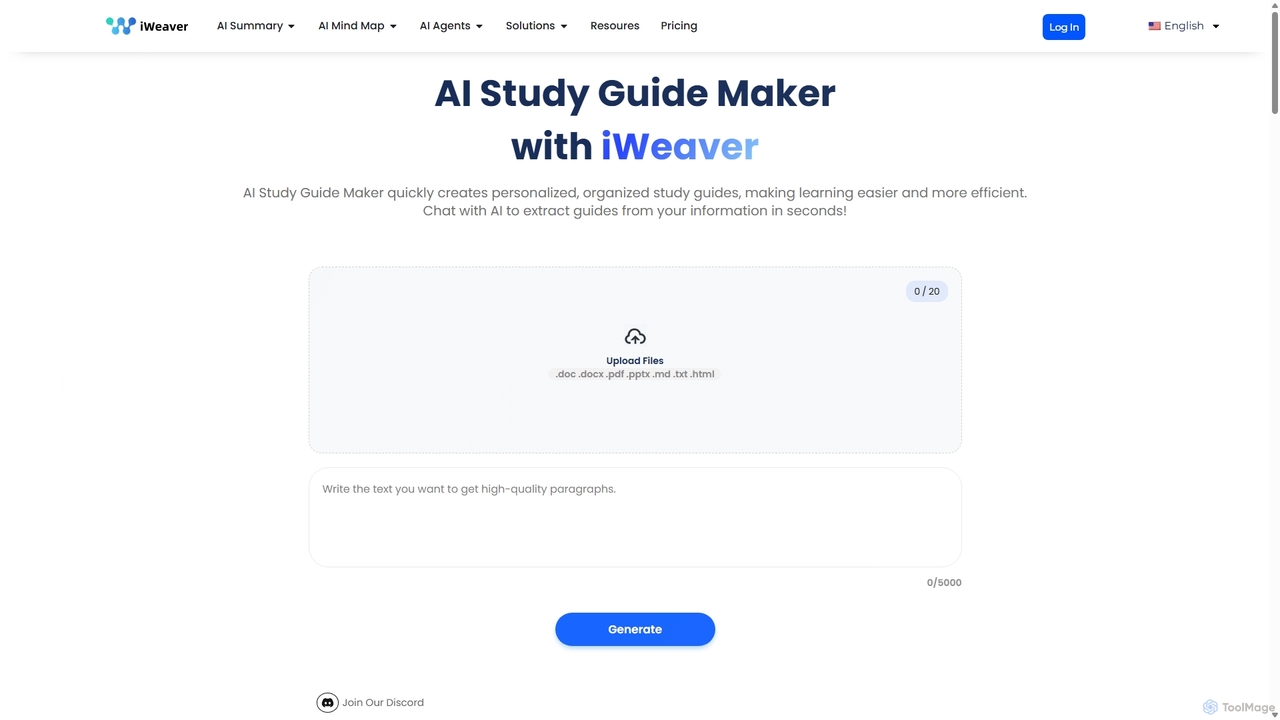 AI Study Guide Maker | Create Personalized Study Guides in Minutes for Iweaver