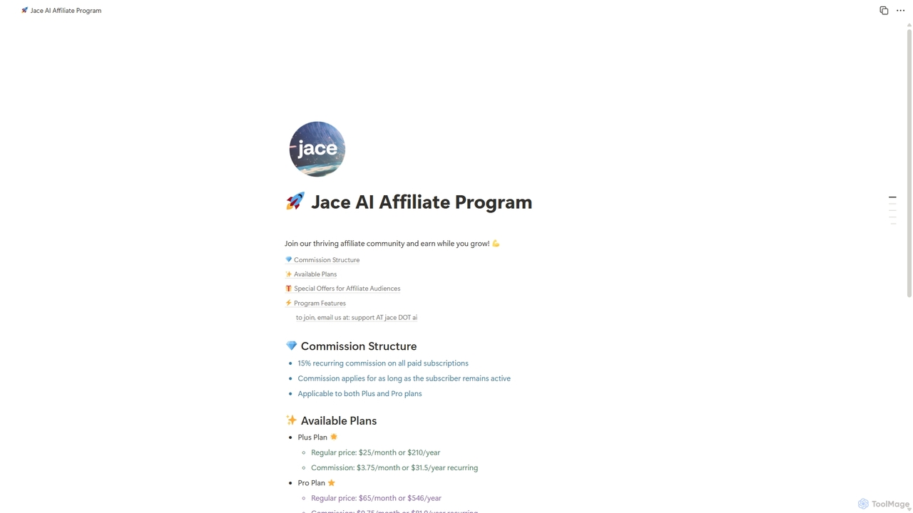 Jace AI Affiliate Program for Jace AI