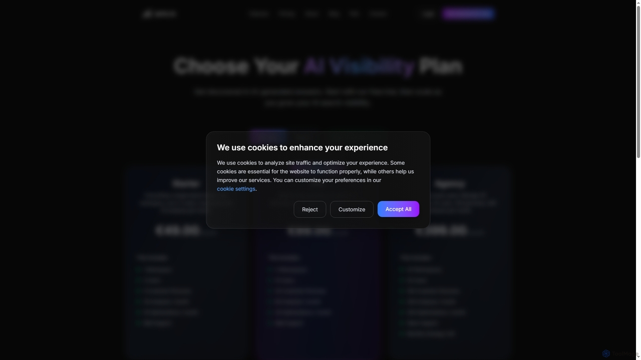 Pricing Plans - Jarts.io | AI Visibility & Answer-Engine Optimization for jarts
