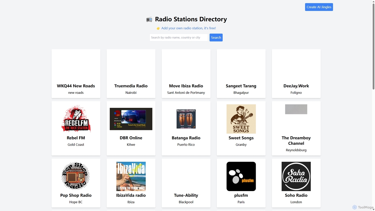 Radio Stations Directory for jinglemaker