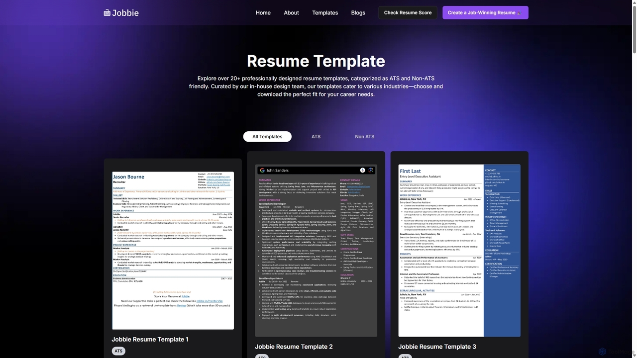 Jobbie: Free Microsoft Word ATS Resume Templates to Download for Jobbie