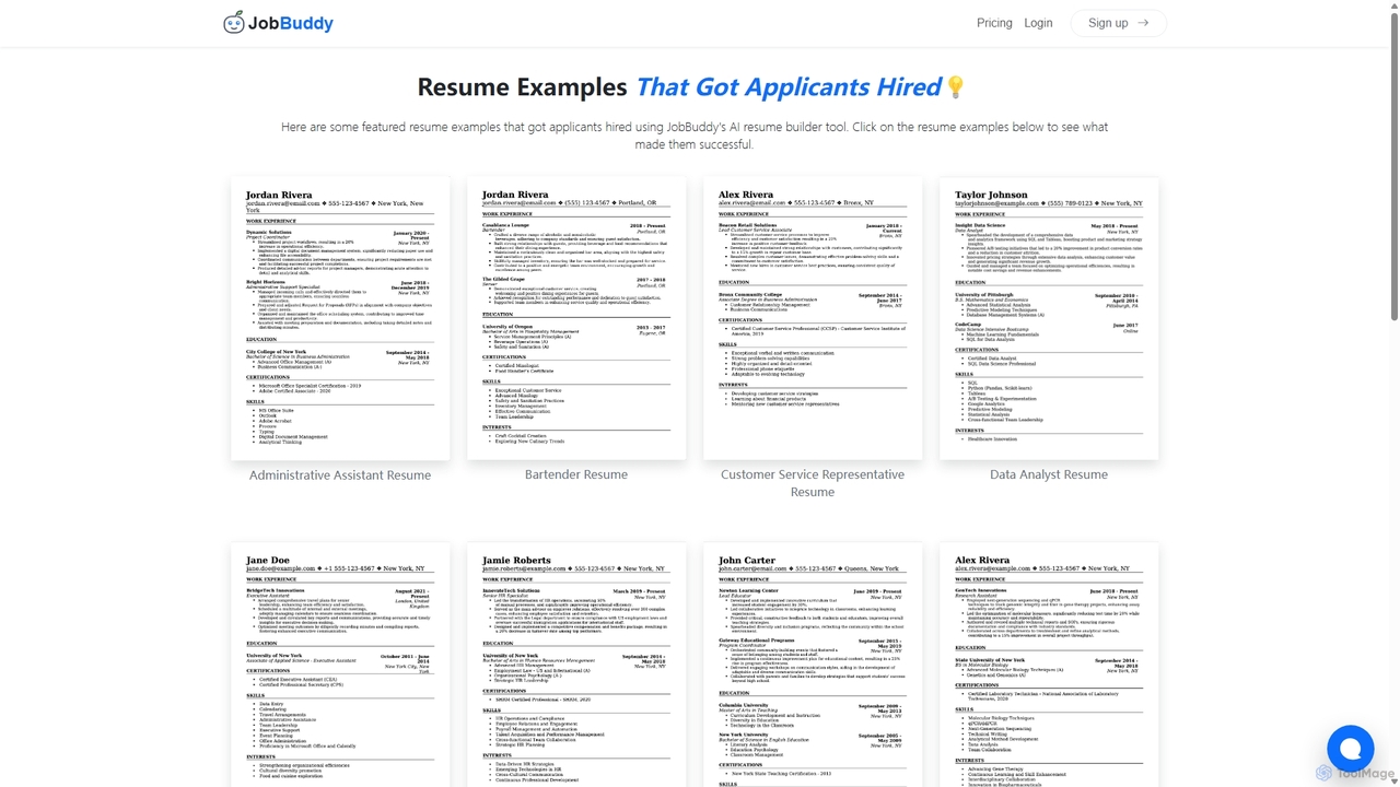 Successful Resume Examples - JobBuddy for JobBuddy