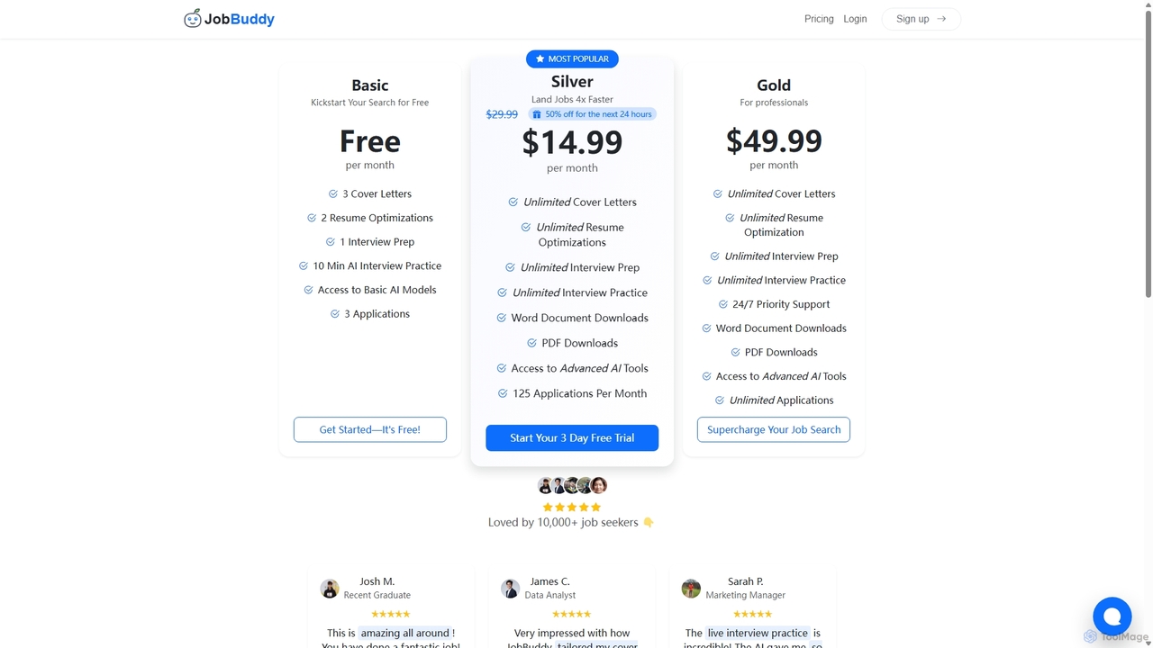 JobBuddy | AI Tools That Get You Hired for JobBuddy