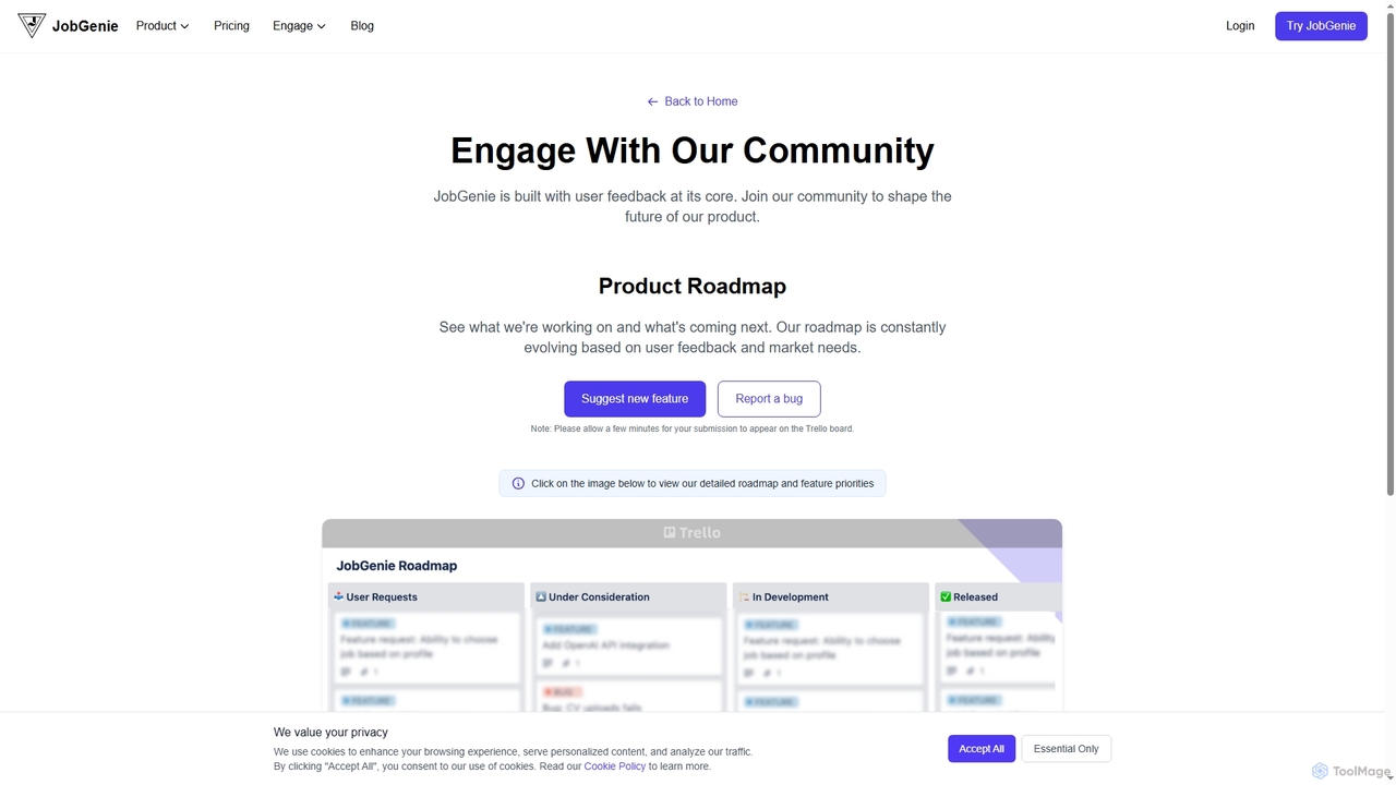 JobGenie - Job Search, made Magical by AI for JobGenie