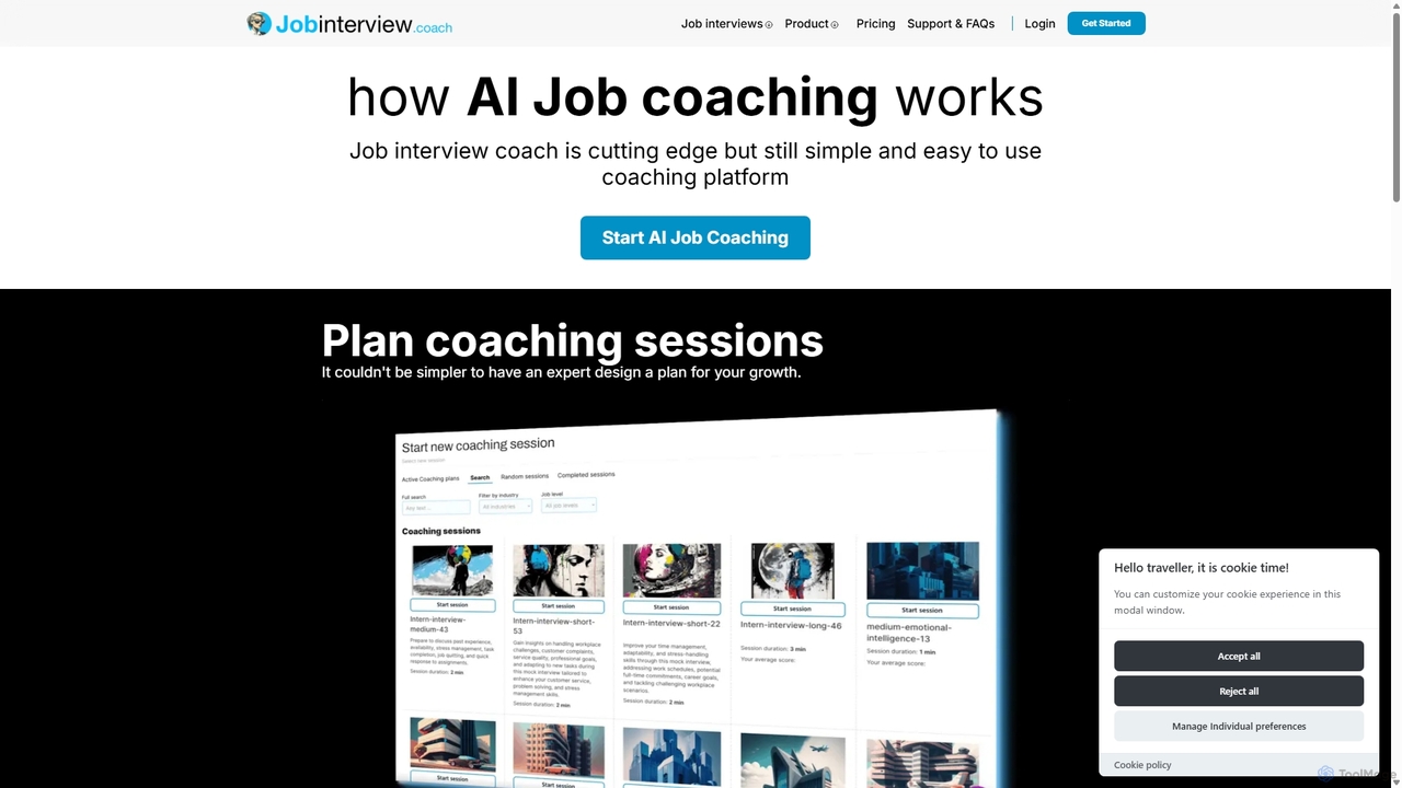 Coaching app that is simple and easy to use for JobInterview.coach