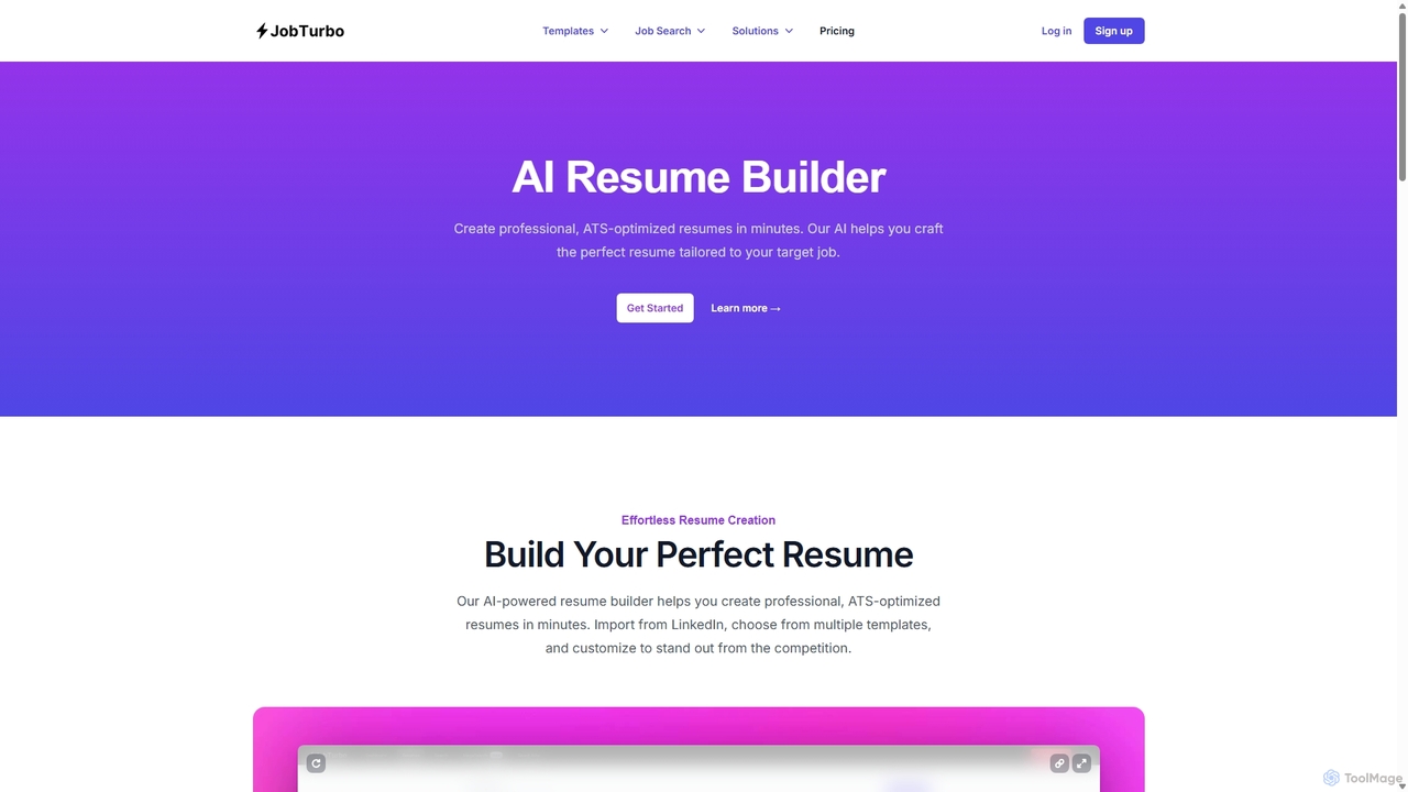 AI Resume Builder - JobTurbo for JobTurbo