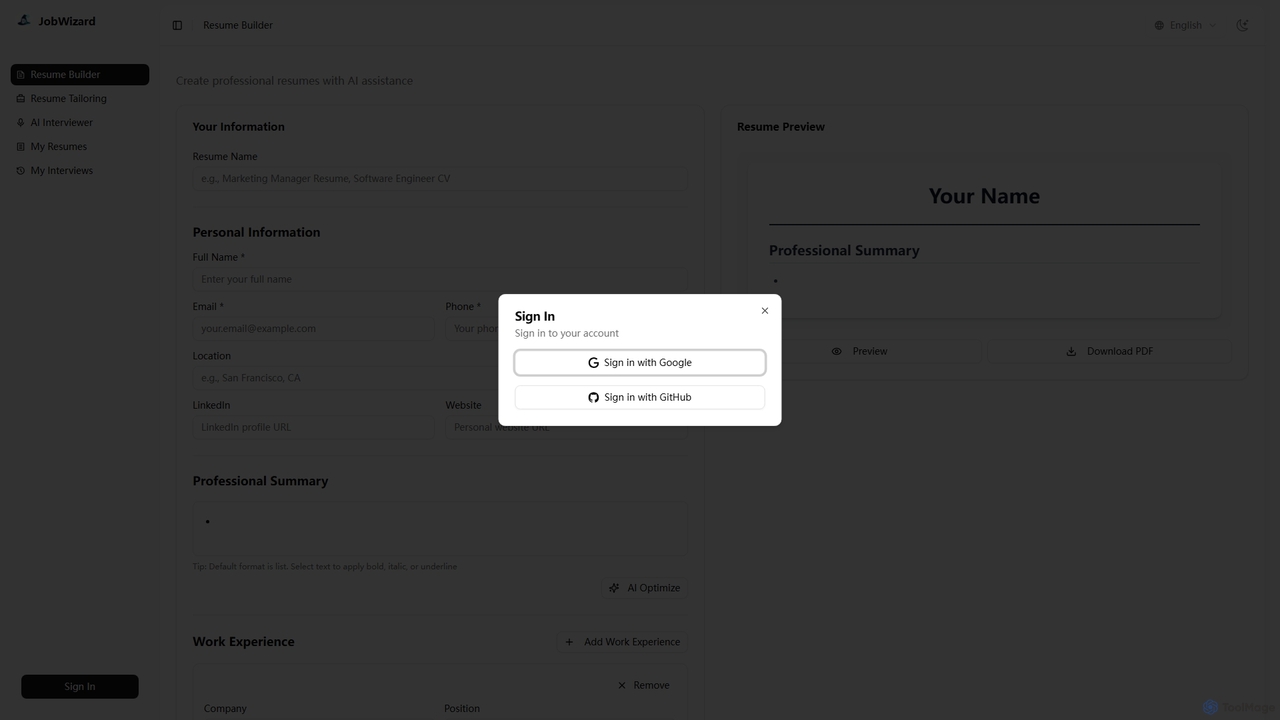 JobWizard - Land Your Dream Job 5X Faster with AI for JobWizard