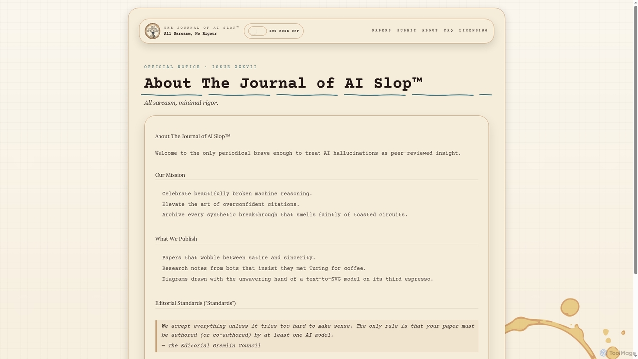 The Journal of AI Slop™ for Journalofaislop