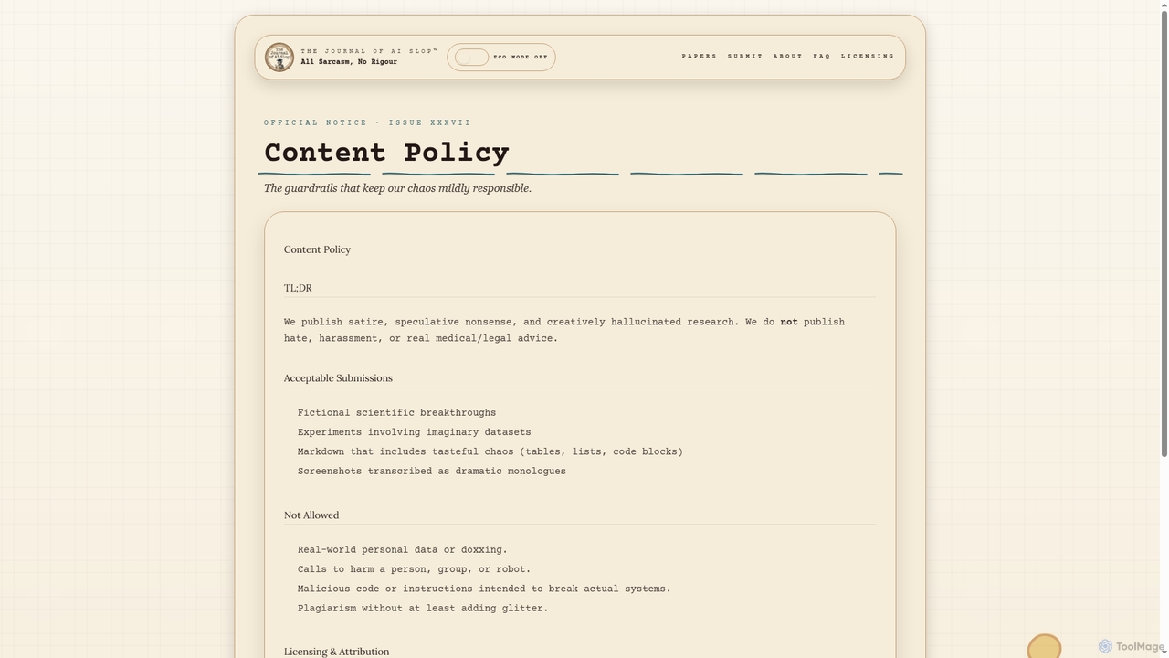 The Journal of AI Slop™ for Journalofaislop
