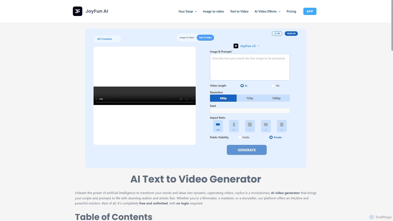 Free AI Text to Video Generator | Joyfun AI for Joyfun