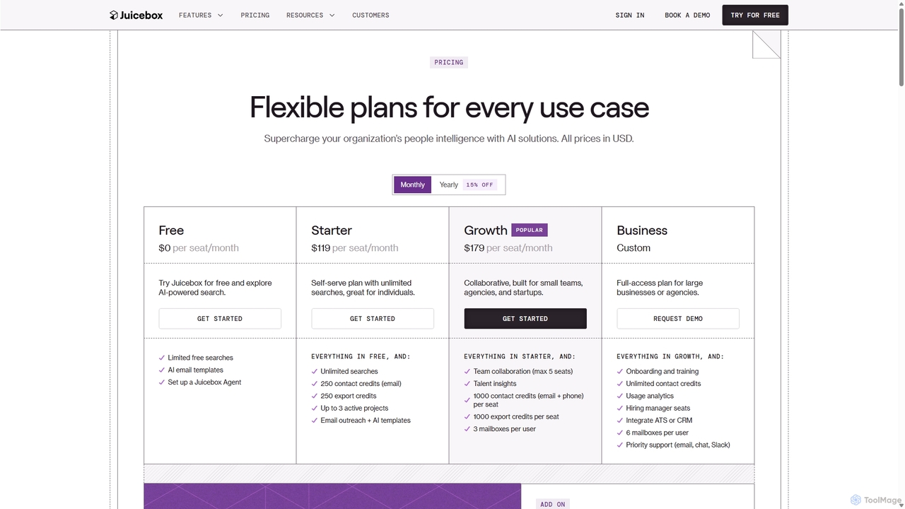 Pricing Plans [From $99] | Juicebox (PeopleGPT) for Juicebox