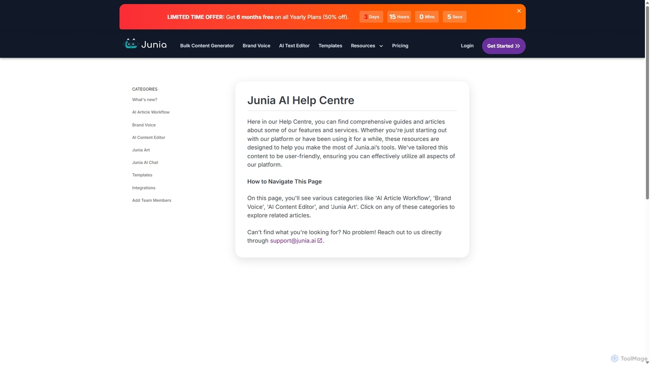 Junia.ai Help Centre for Junia AI