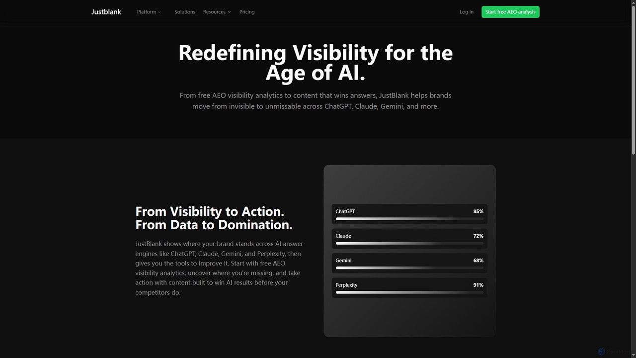 Justblank - Win AI Search | Transform Insights into Action for Justblank