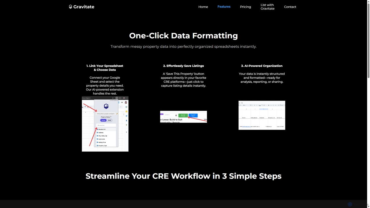 One-Click Data Formatting | Gravitate for Justgravitate