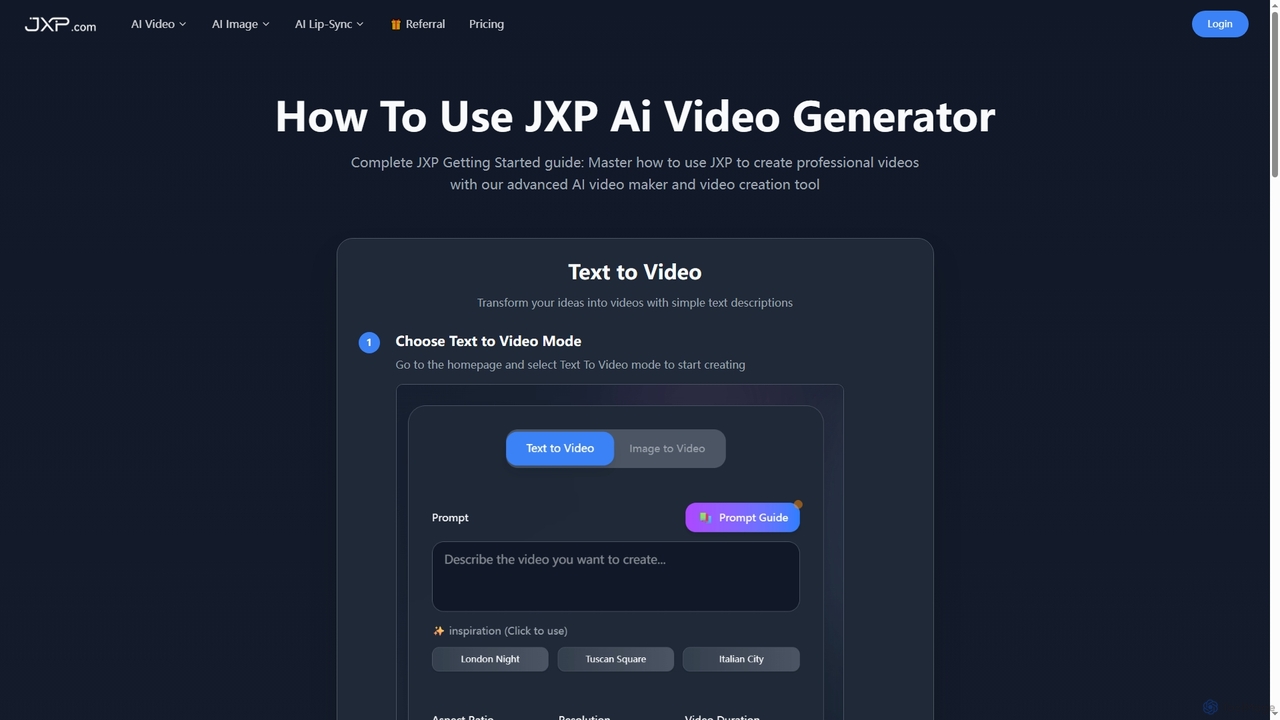 How to Use JXP AI Video Generator? | JXP for Jxp