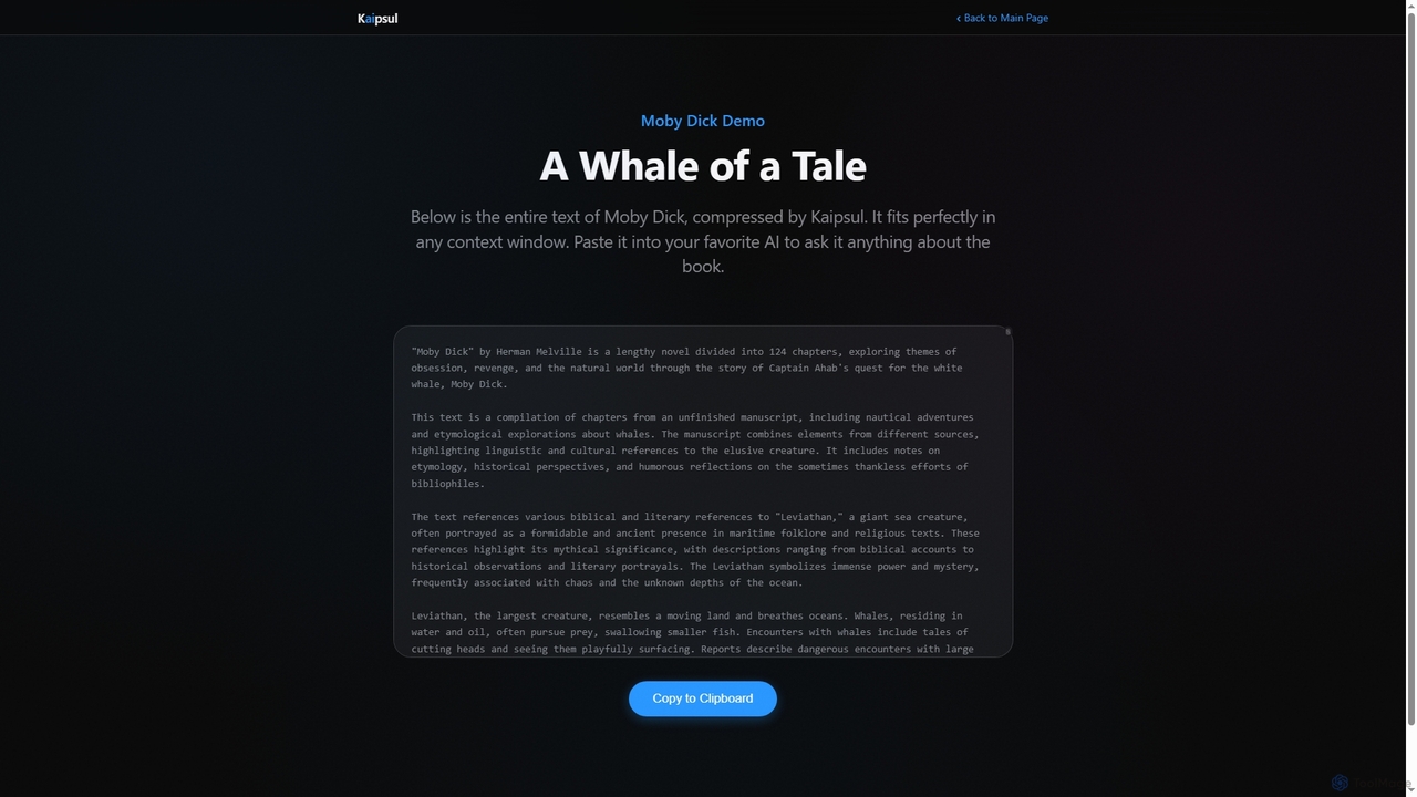 Moby Dick Demo - Kaipsul for Kaipsul