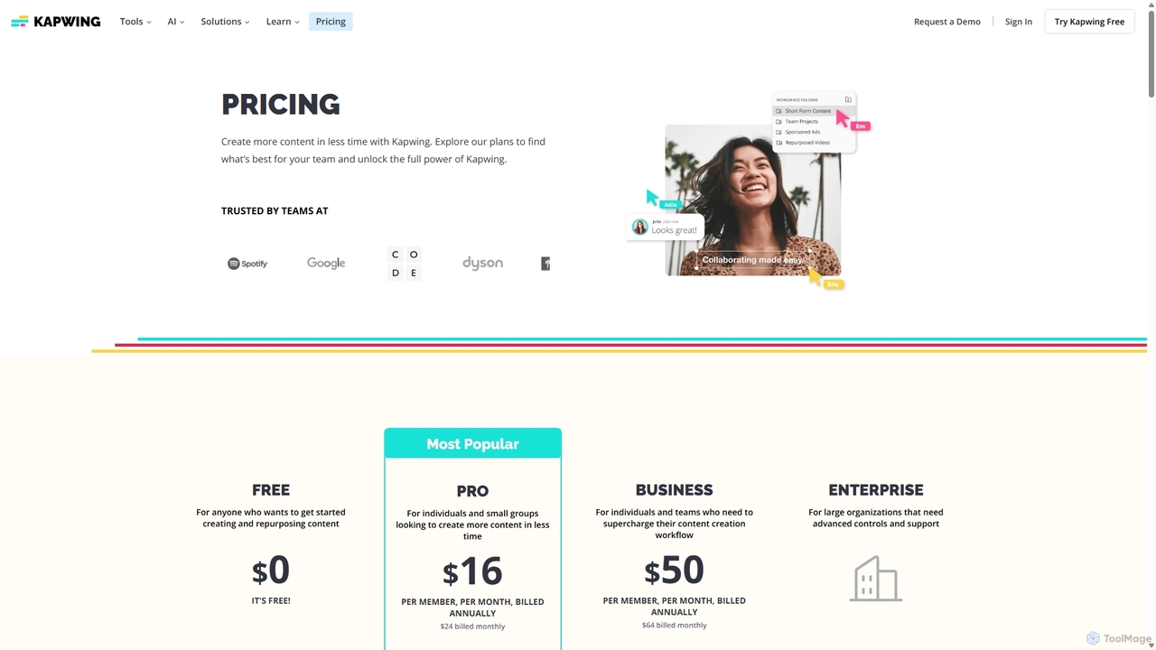 Pricing — Kapwing for Kapwing
