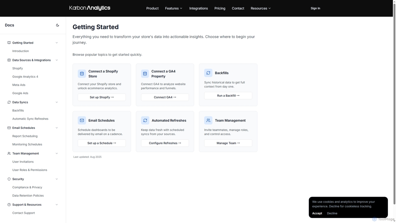 Docs - Getting Started | Karbon Analytics for Karbon Analytics