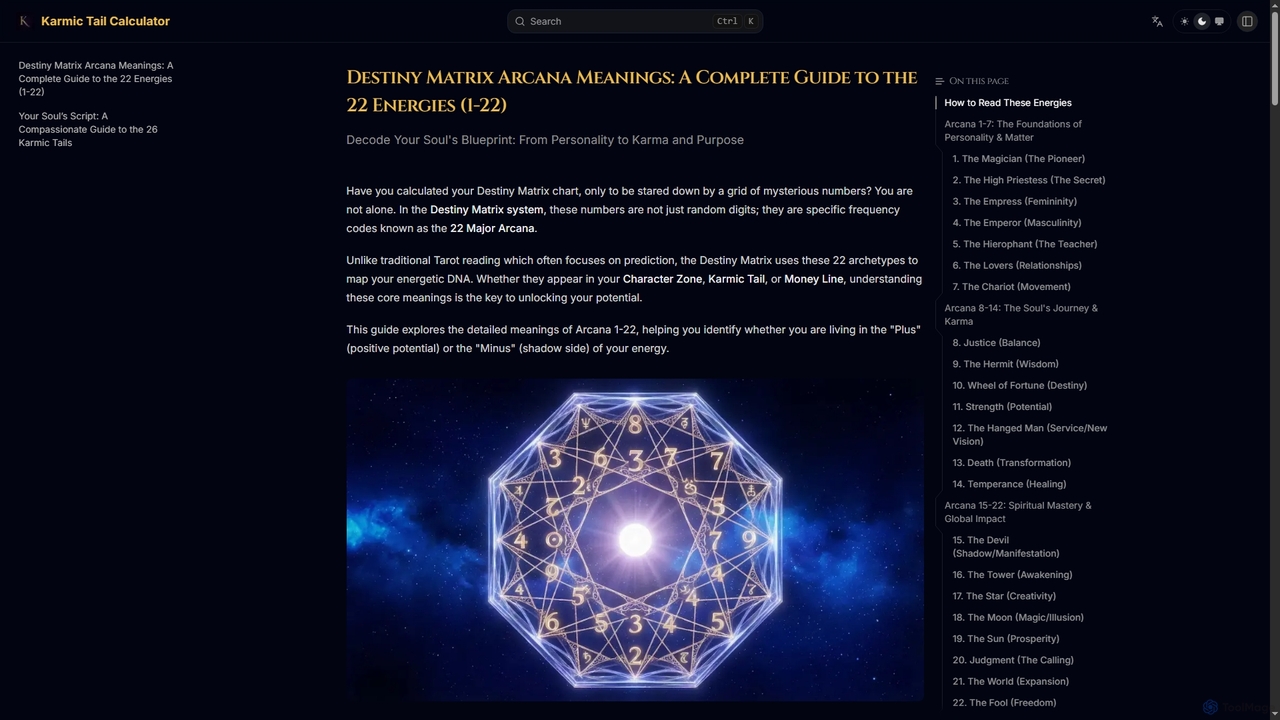 Destiny Matrix Arcana Meanings: A Complete Guide to the 22 Energies (1-22) for Karmic Tail