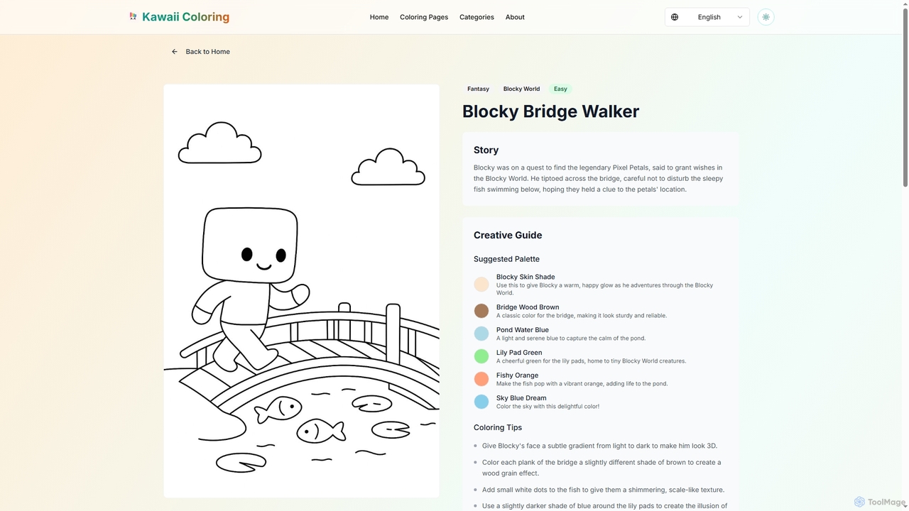 Blocky Bridge Walker | KawaiiColoring for KawaiiColoring