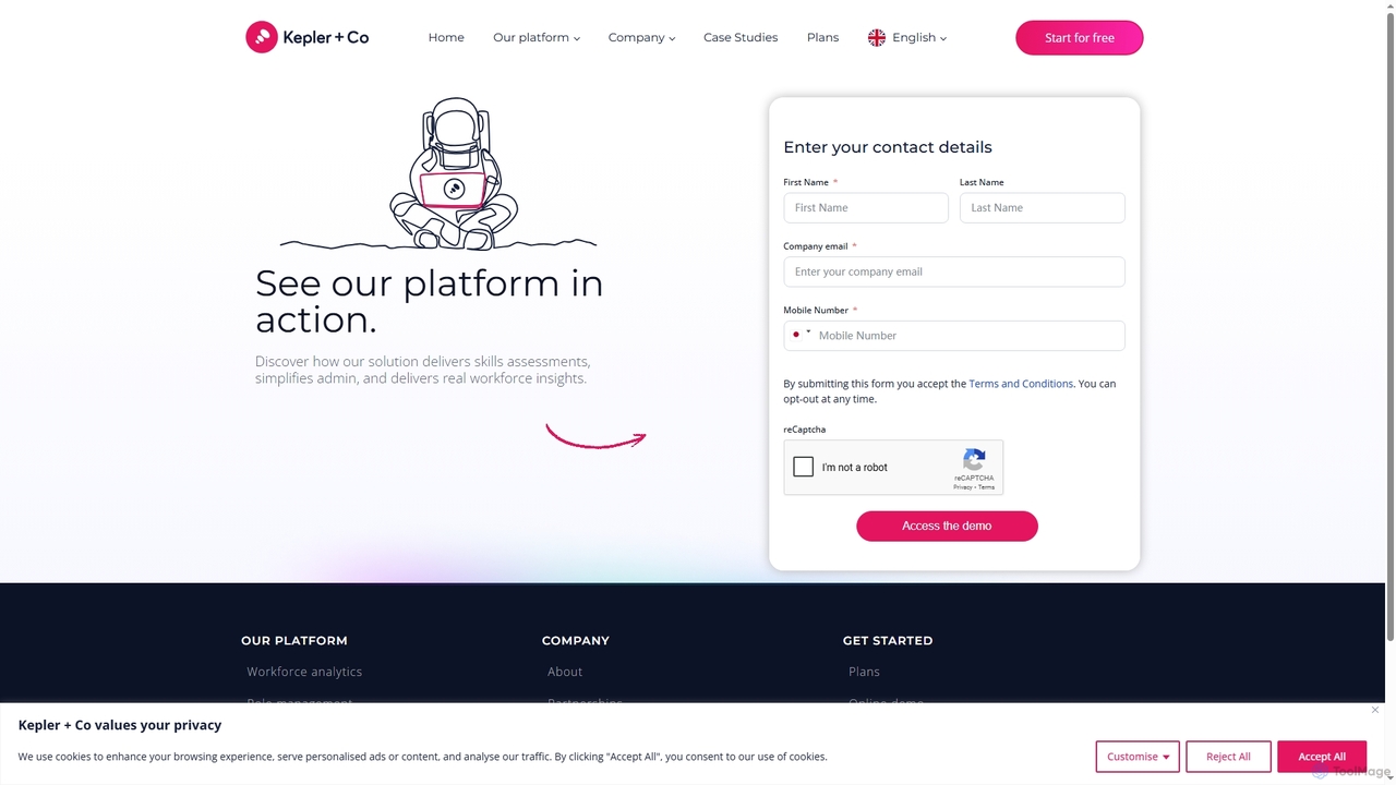 Access the online demo for Keplerco