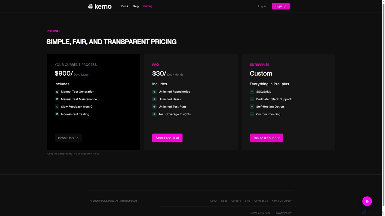 Kerno Pricing for Kerno