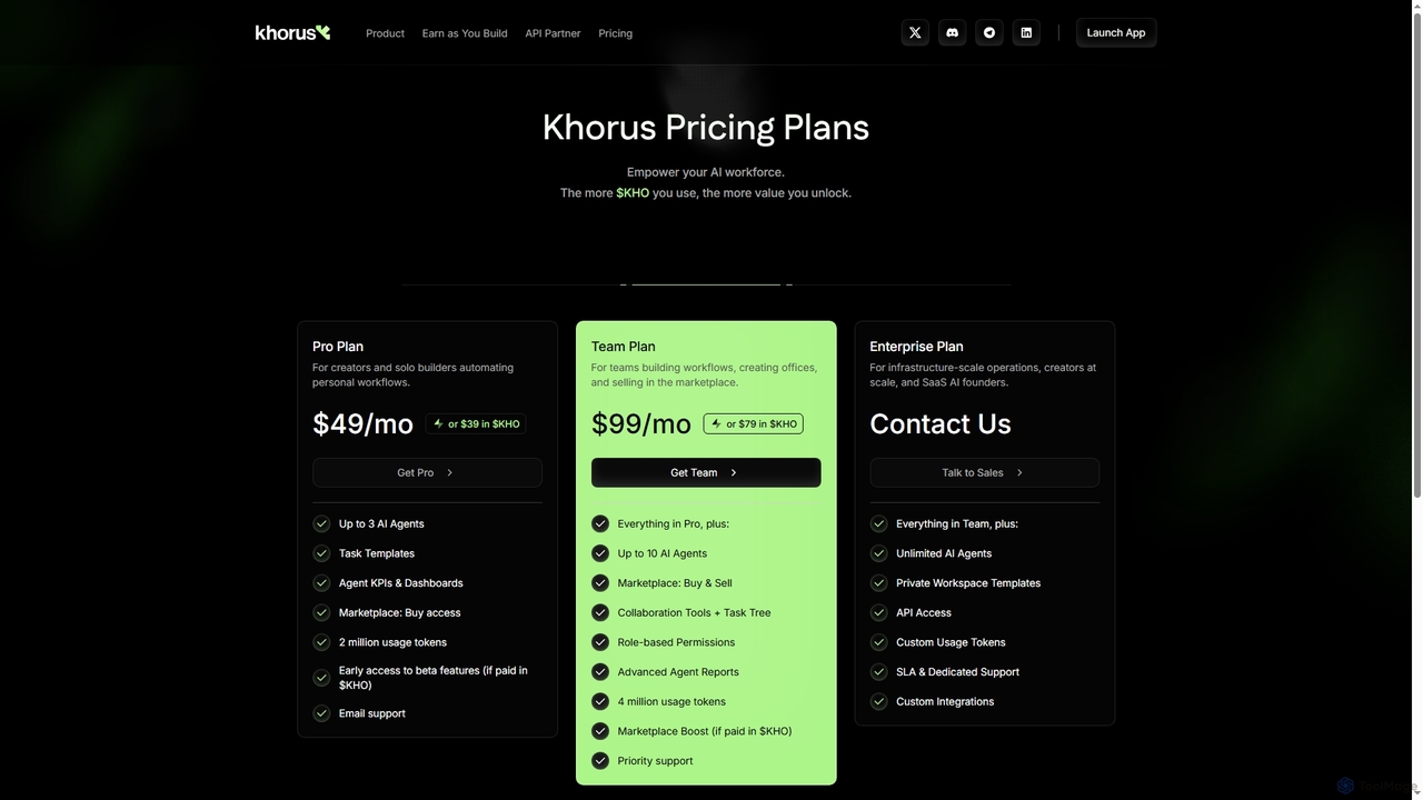 Pricing & Plans - The Universal Communication Layer for AI & Robotics for Khorus
