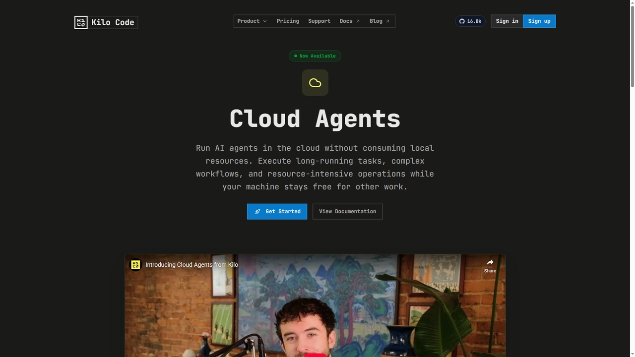 Cloud Agents | Features | Kilo Code for Kilo