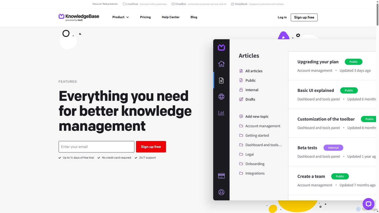 KnowledgeBase Features - KnowledgeBase for KnowledgeBase