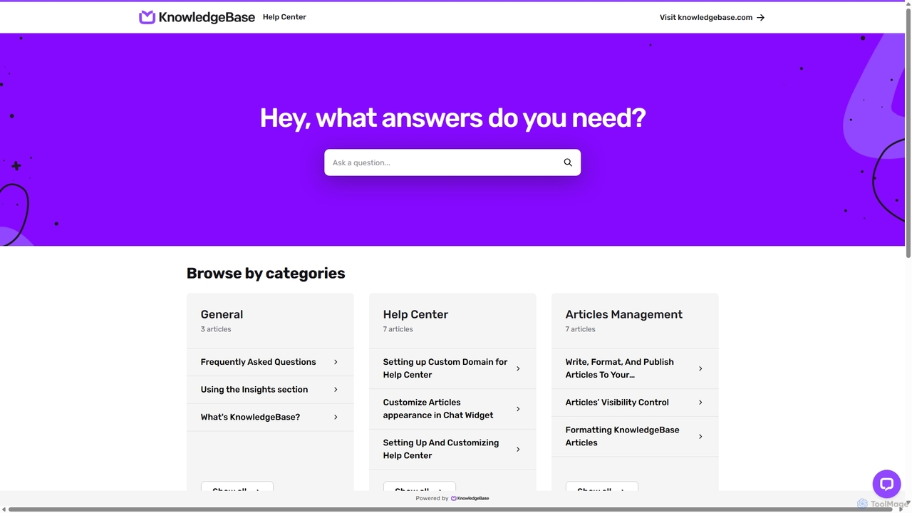 Home | KnowledgeBase Help Center for KnowledgeBase
