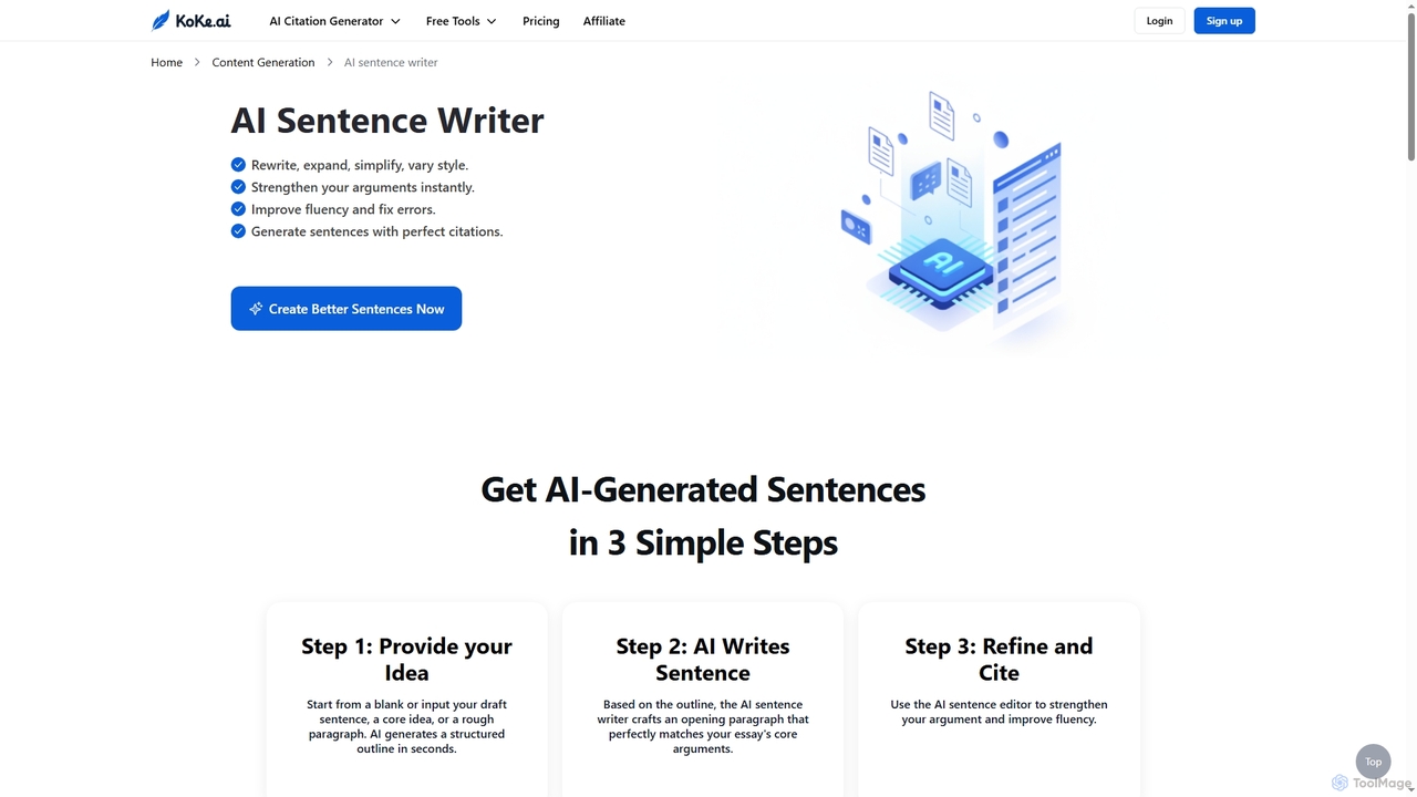 Free AI Sentence Writer | Fast Academic Sentences for Koke