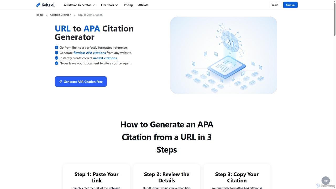 Free URL to APA Citation Generator | Koke AI for Koke