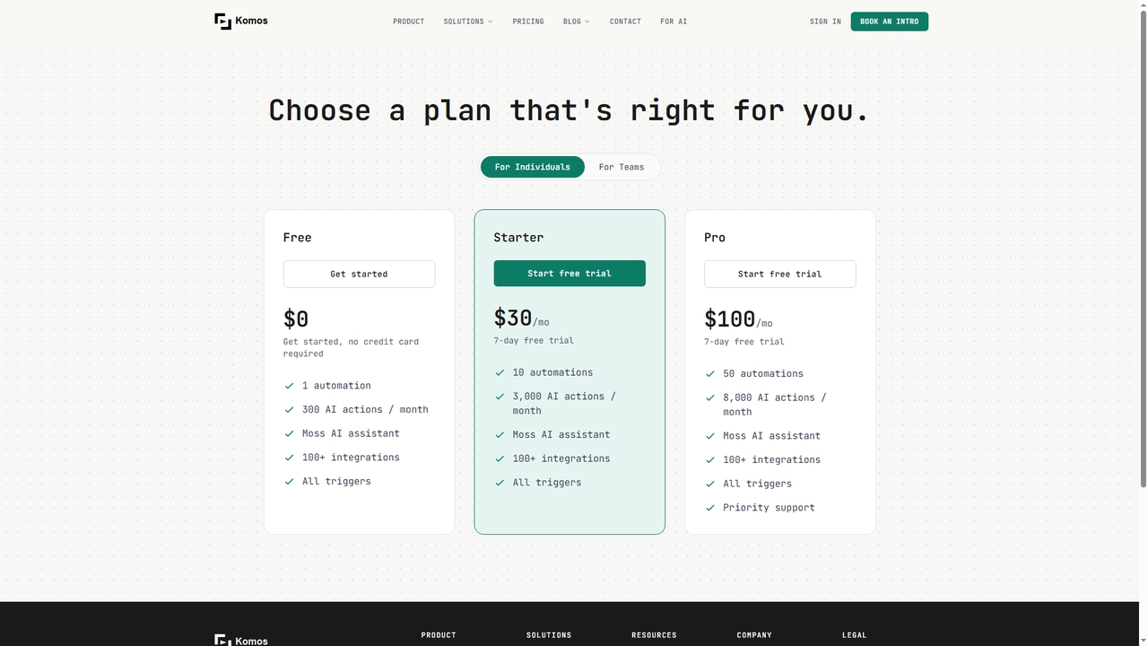 Pricing - Komos | Komos for Komos