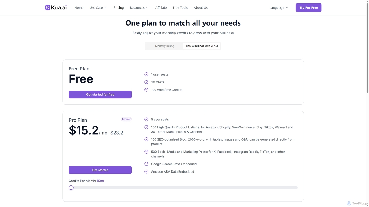 Kua.ai | Pricing for Kua.ai