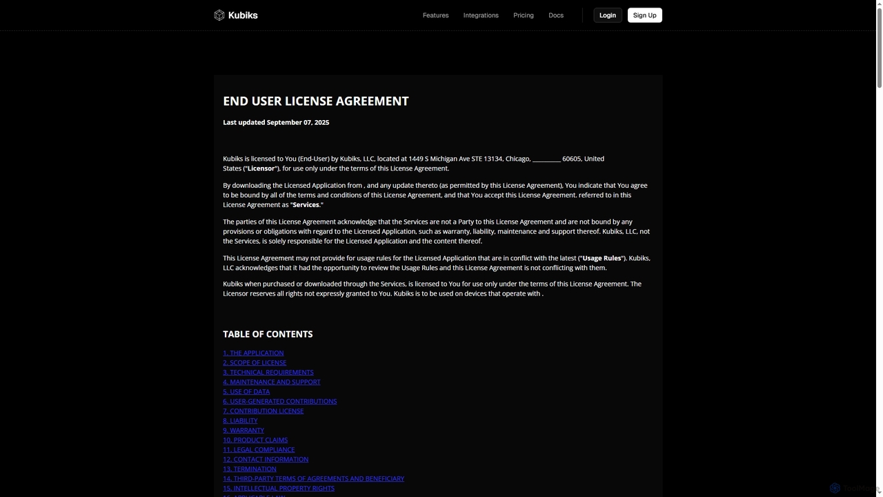 EULA | Kubiks for Kubiks