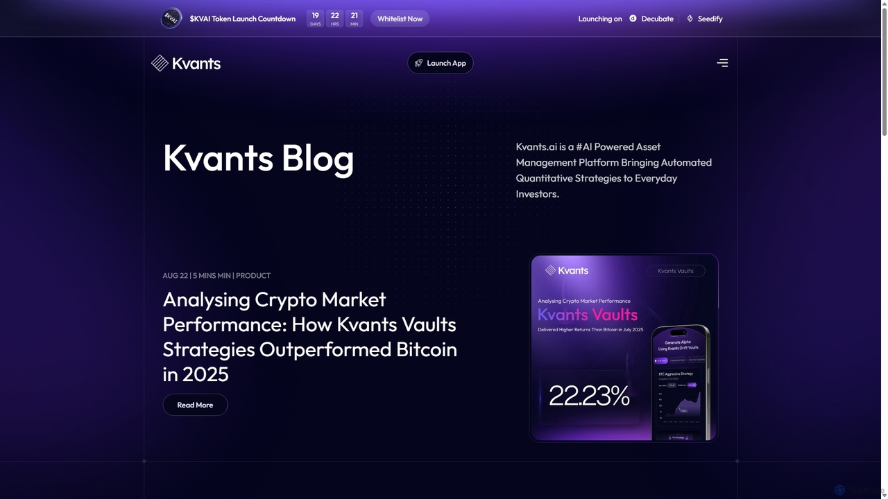 Kvants - AI Powered Asset Management Platform Bringing Automated Quantitative Strategies to Everyday Investors for Kvants