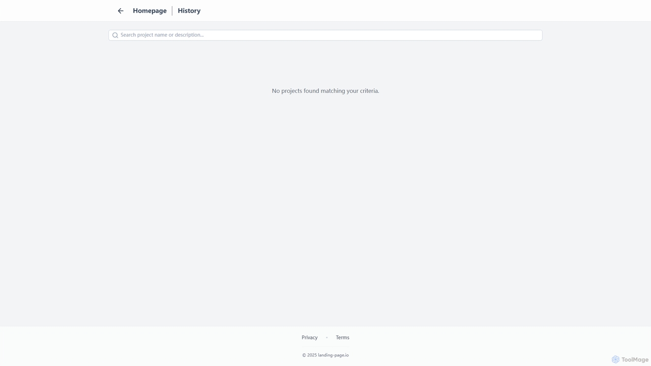 Generate History | Landing Page for Landing Page AI