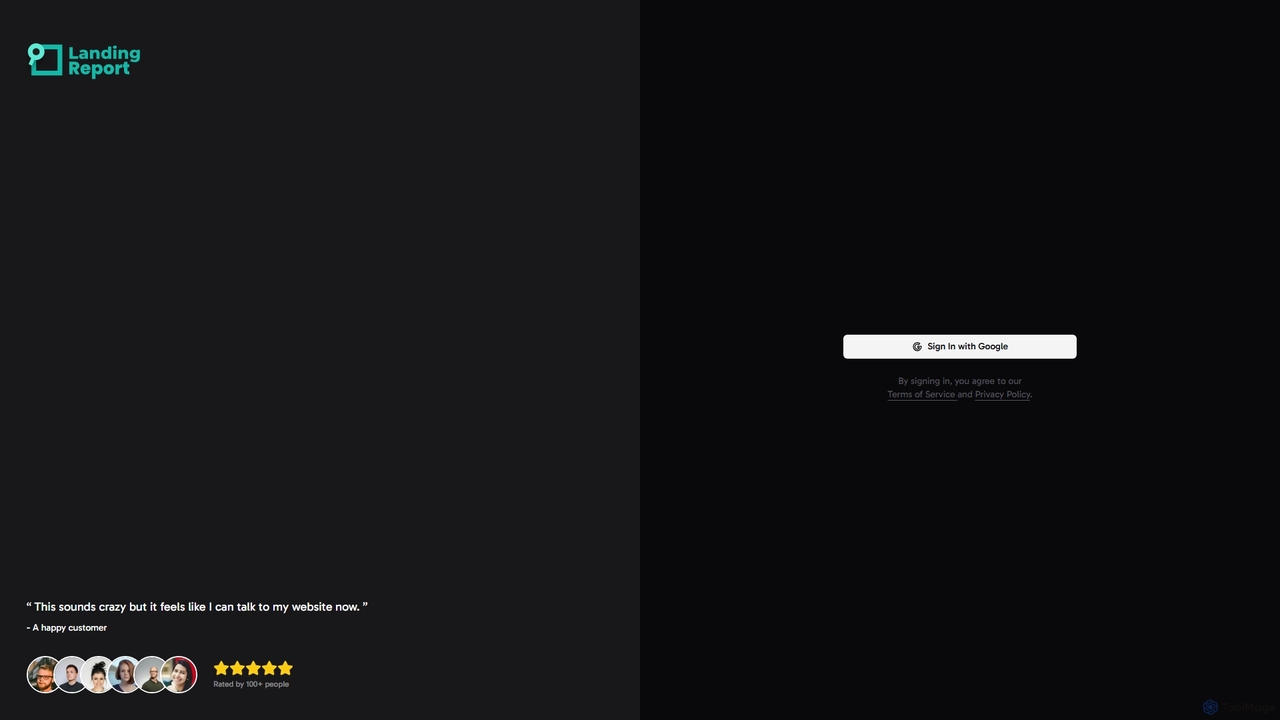 Landing.report - Login for Landing.report