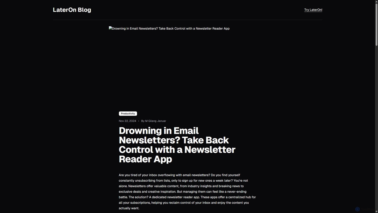 Drowning in Email Newsletters? Take Back Control with a Newsletter Reader App | LaterOn for LaterOn