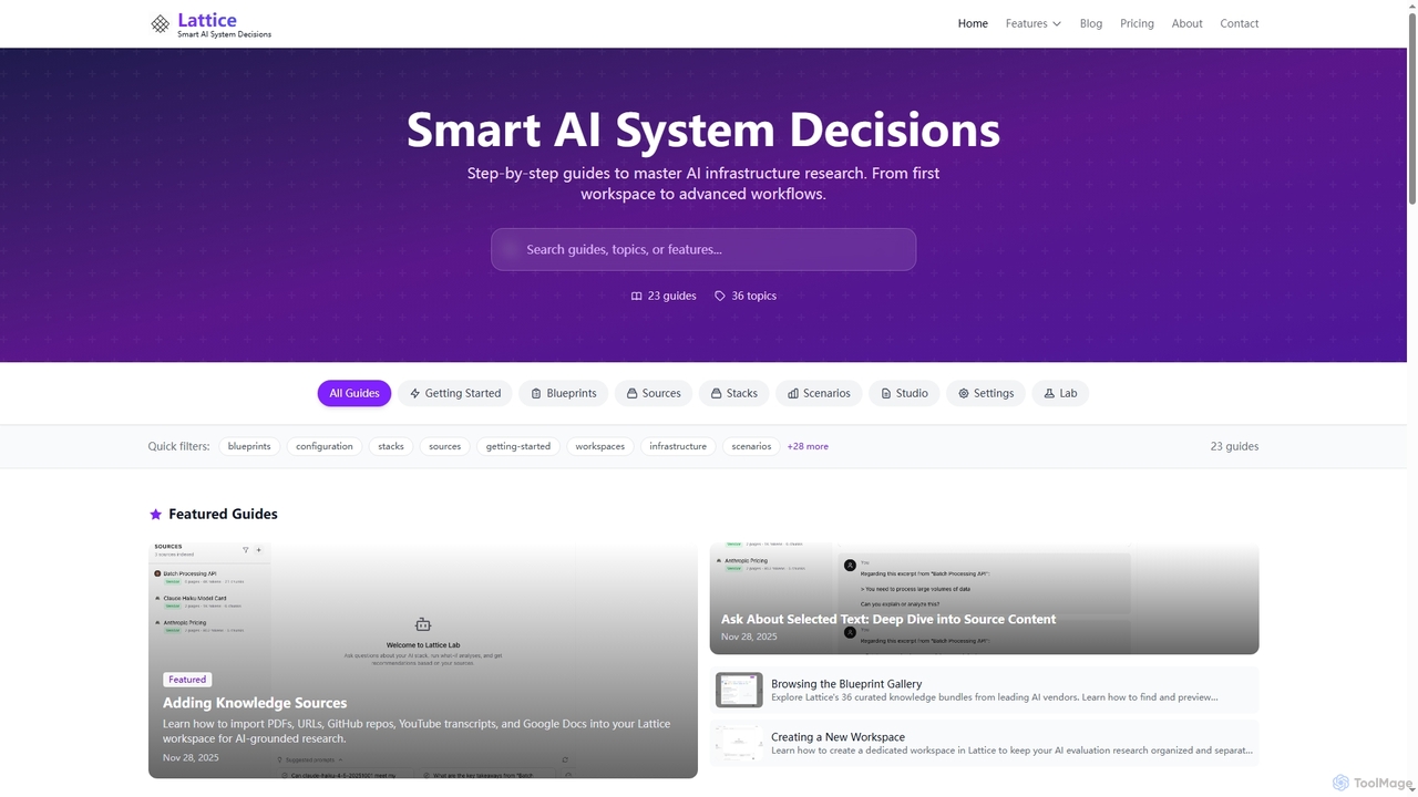 Smart AI System Decisions - Lattice Guides for Lattice