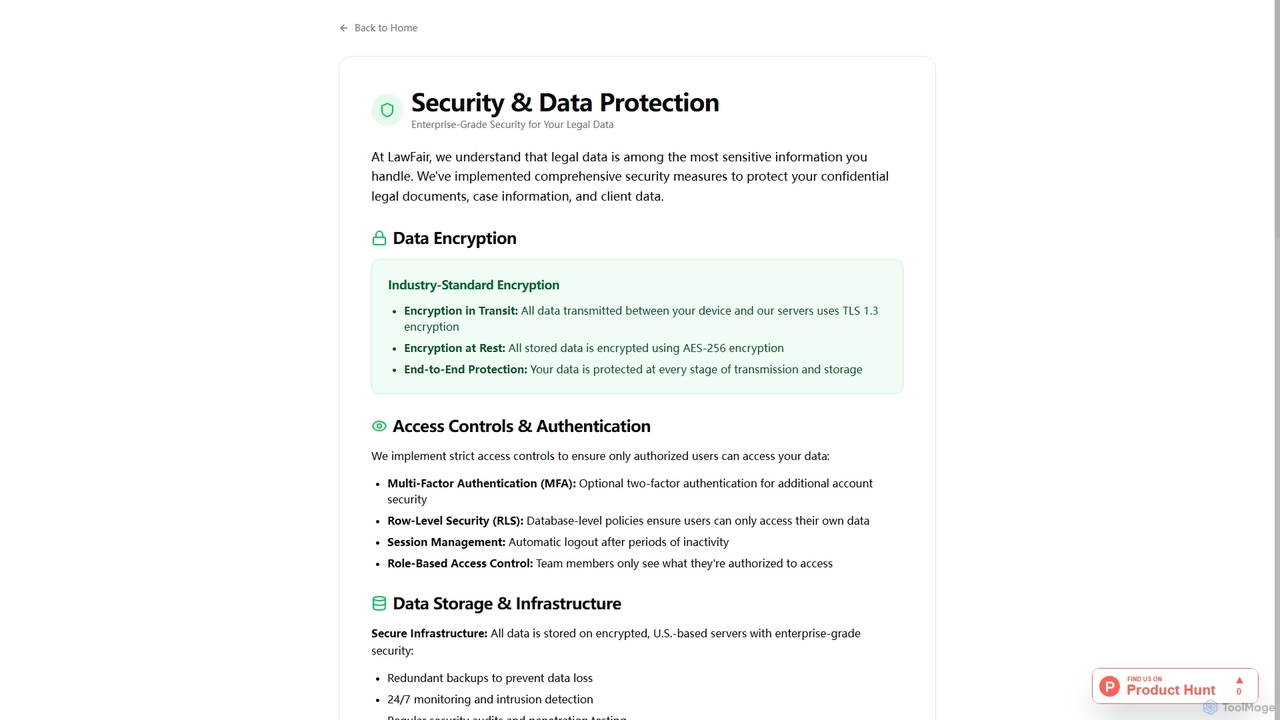 Security & Data Protection | LawFair - AI Legal Assistant for LawFair