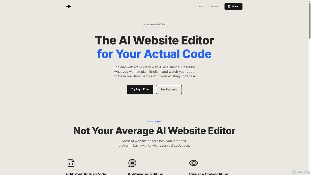 AI Website Editor - Build and Edit Websites with AI | Layrr for Layrr