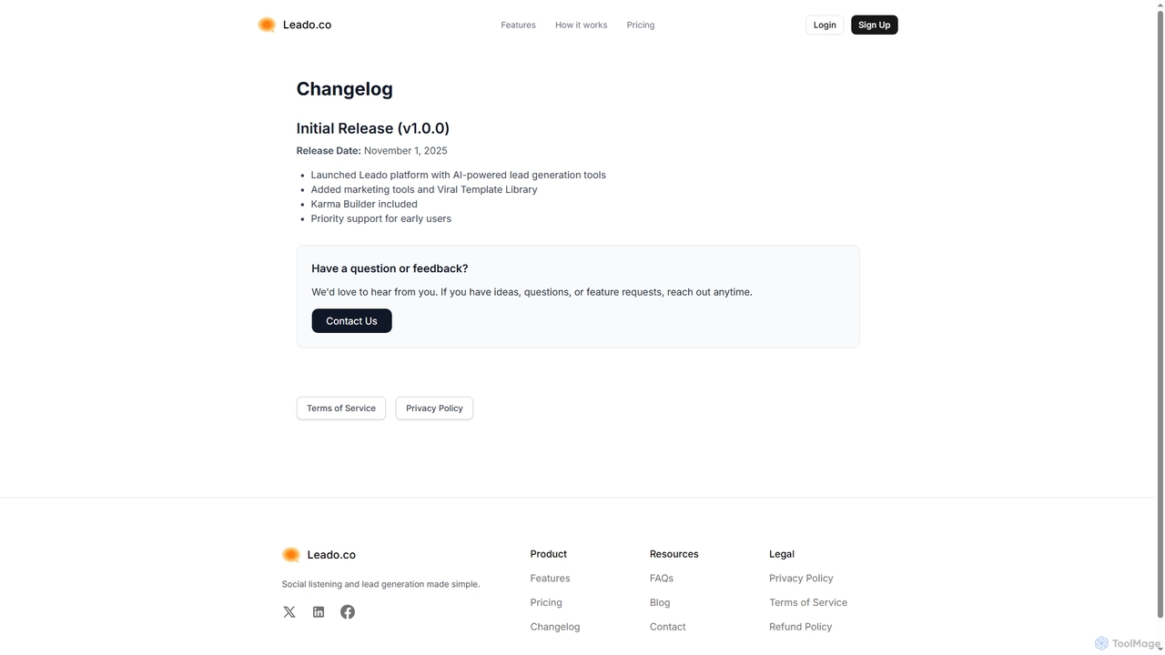 Changelog - Platform Updates & Releases - Leado for Leado